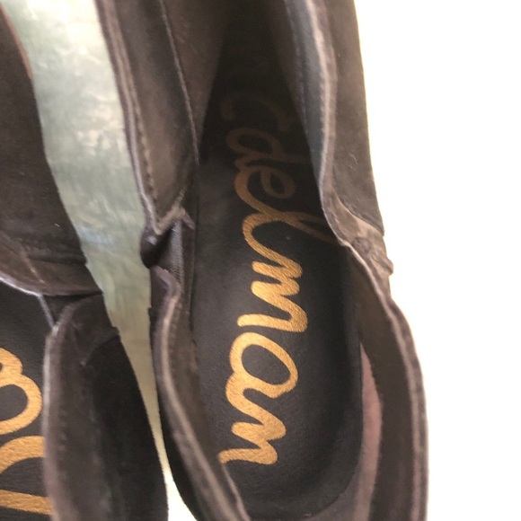 Sam Edelman black suede and leather low ankle boot size 8 - Picture 4 of 6